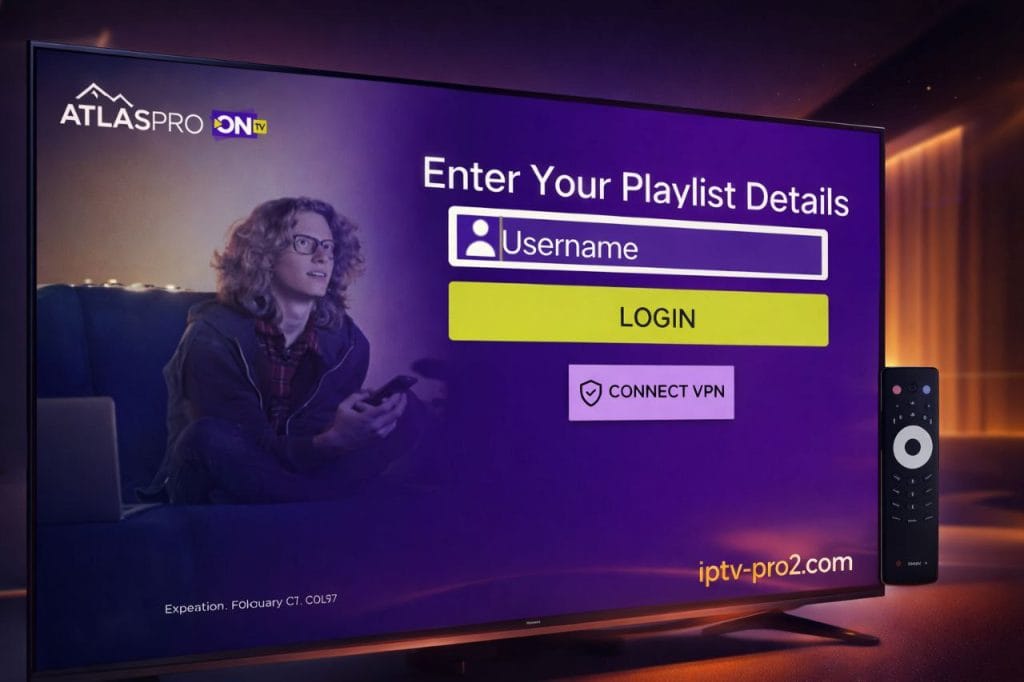 Atlas Pro ONTV IPTV Android TV interface streaming 4K live TV movies iptv-pro2.com