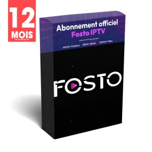 Fosto TV Abonnement IPTV – Code d’activation 12 mois pour Smart TV et Android