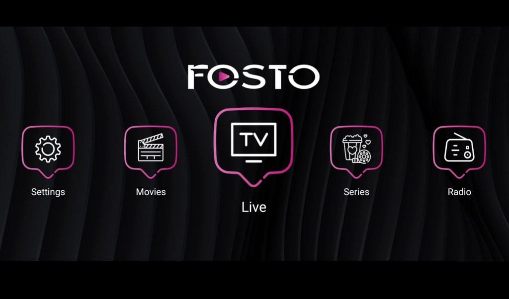 ✅ Interface de l’application Fosto TV APK pour Smart TV et Android – lecteur IPTV stable et rapide