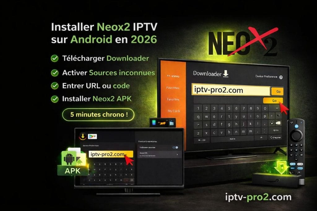 Installation Neox2 IPTV Android avec Downloader en 2026 étape par étape iptv-pro2