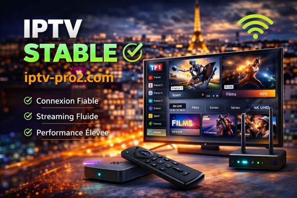 IPTV stable connexion avec chaînes IPTV HD 4K sur Smart TV via iptv-pro2.com sans coupure