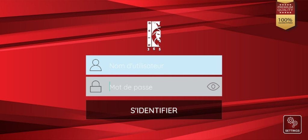 Écran d’activation du code King365 IPTV