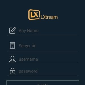 Écran de connexion Lxtream via Xtream Code