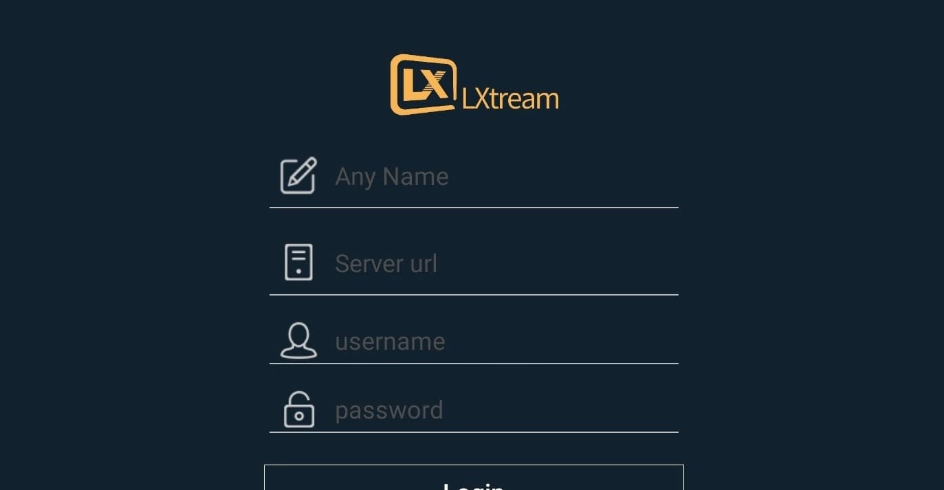 Écran de connexion Lxtream via Xtream Code
