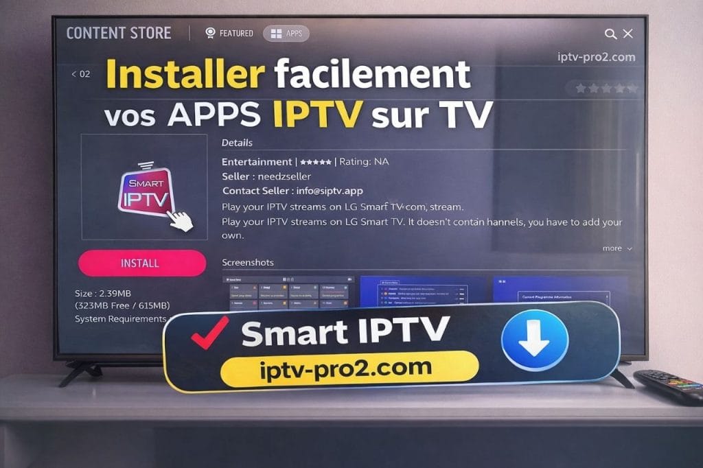 Installation Smart IPTV sur Smart TV LG avec interface IPTV et bouton install – iptv-pro2.com