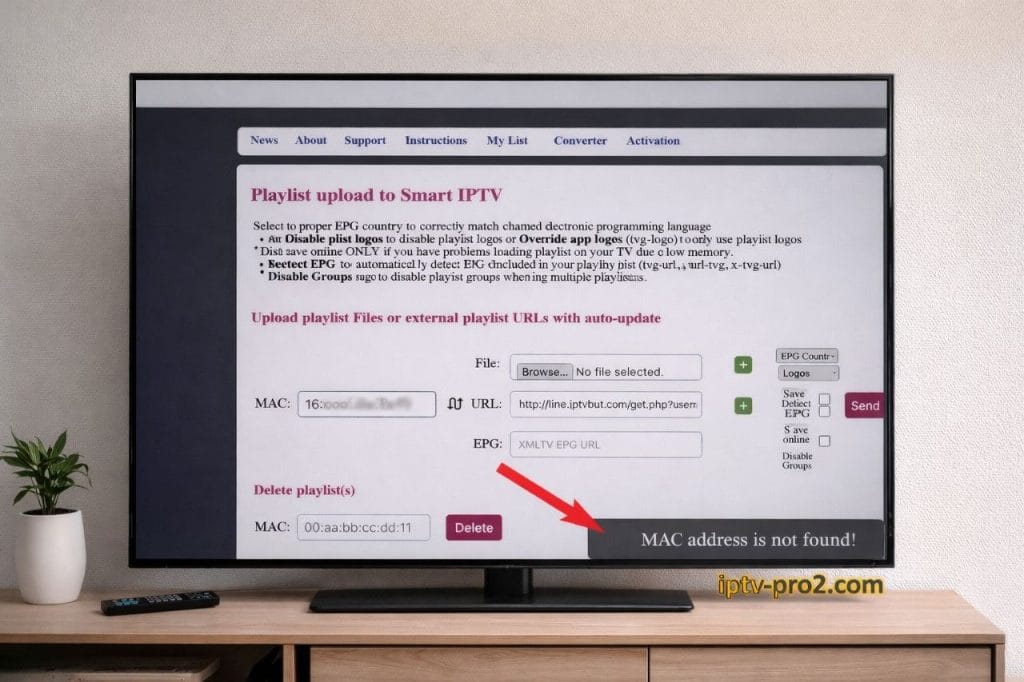 Smart IPTV playlist upload sur Smart TV avec ajout M3U et configuration IPTV - iptv-pro2.com