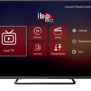 Menu principal de IBO Player Pro sur Smart TV