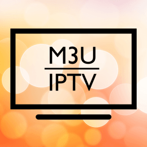 Logo officiel M3U IPTV pour abonnement IPTV Premium.