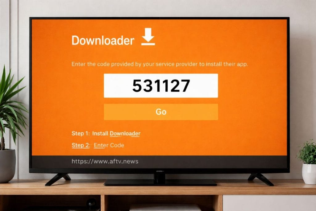 Application Downloader affichant le code 531127 pour télécharger Iron TV Max IPTV sur Smart TV.