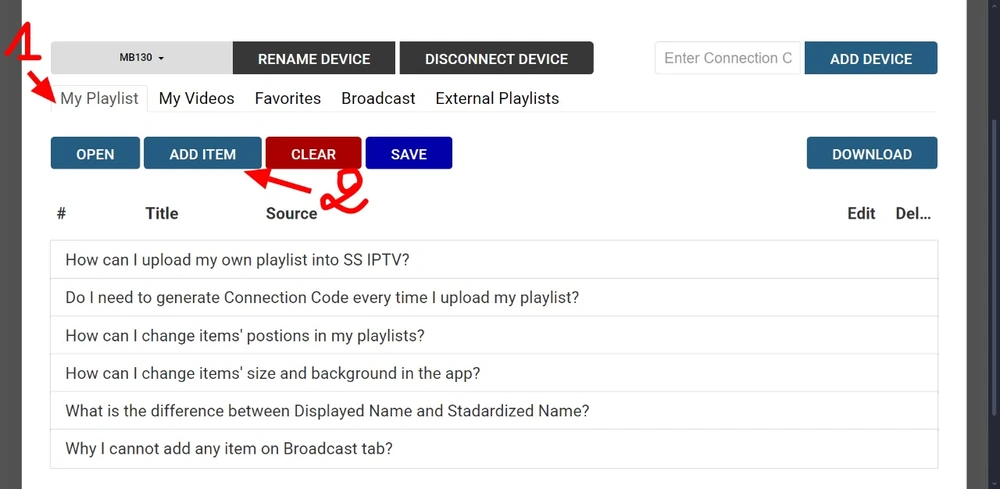 Liste des chaînes SS IPTV playlist affichée sur Smart TV avec configuration streaming IPTV et navigation chaînes