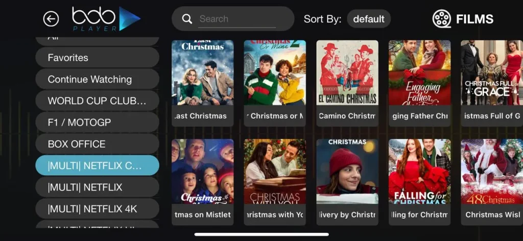 Films et séries VOD sur Bob Player IPTV