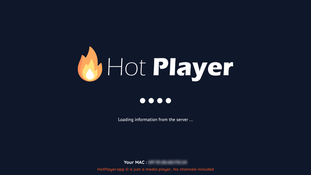 Interface de l’application Hot Player IPTV