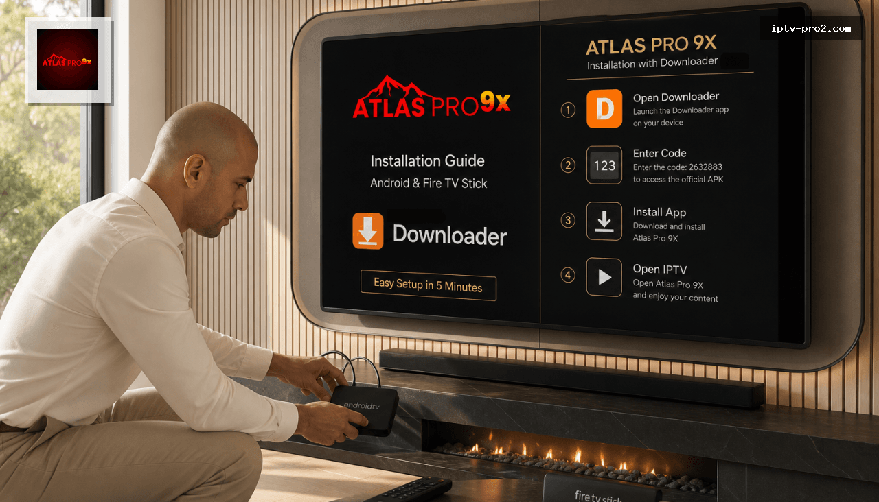 Comment installer l’application atlas pro 9x sur Android et Fire TV Stick avec Downloader en 5 minutes - IPTV Atlas Pro 9X : Expérience VOD Premium 2026 en France