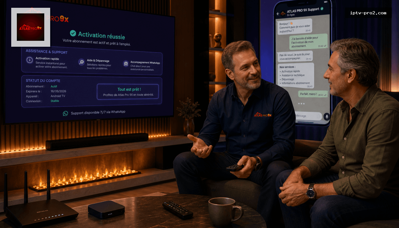Support technique, activation rapide et accompagnement WhatsApp pour atlas pro 9x IPTV - IPTV Atlas Pro 9X : Expérience VOD Premium 2026 en France