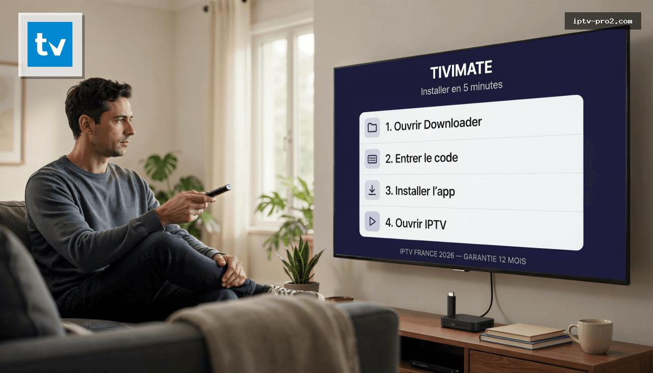 Comment installer l’application Tivimate sur Android et Fire TV Stick avec Downloader en 5 minutes - Tivimate abonnement iptv france 2026 – Paiement sécurisé, SAV francophone et garantie 12 mois