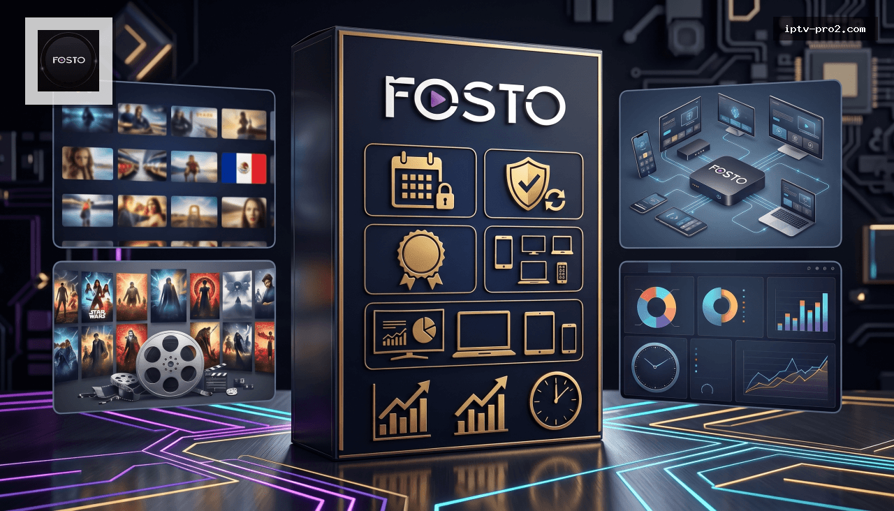 Image produit premium - Fosto Pro Abonnement IPTV 2026 : Expérience TV et VOD Inégalée