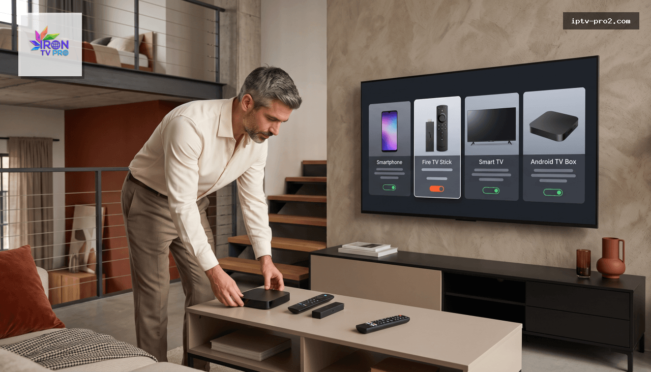 Compatibilité de avec Android Fire TV Stick et Smart TV 12 mois 2026 Compatible Smart TV Android Apple TV VOD et replay