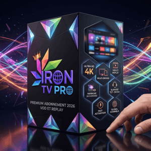 Image produit premium - iron iptv abonnement premium 12 mois 2026 — Compatible Smart TV, Android, Apple TV; VOD et replay