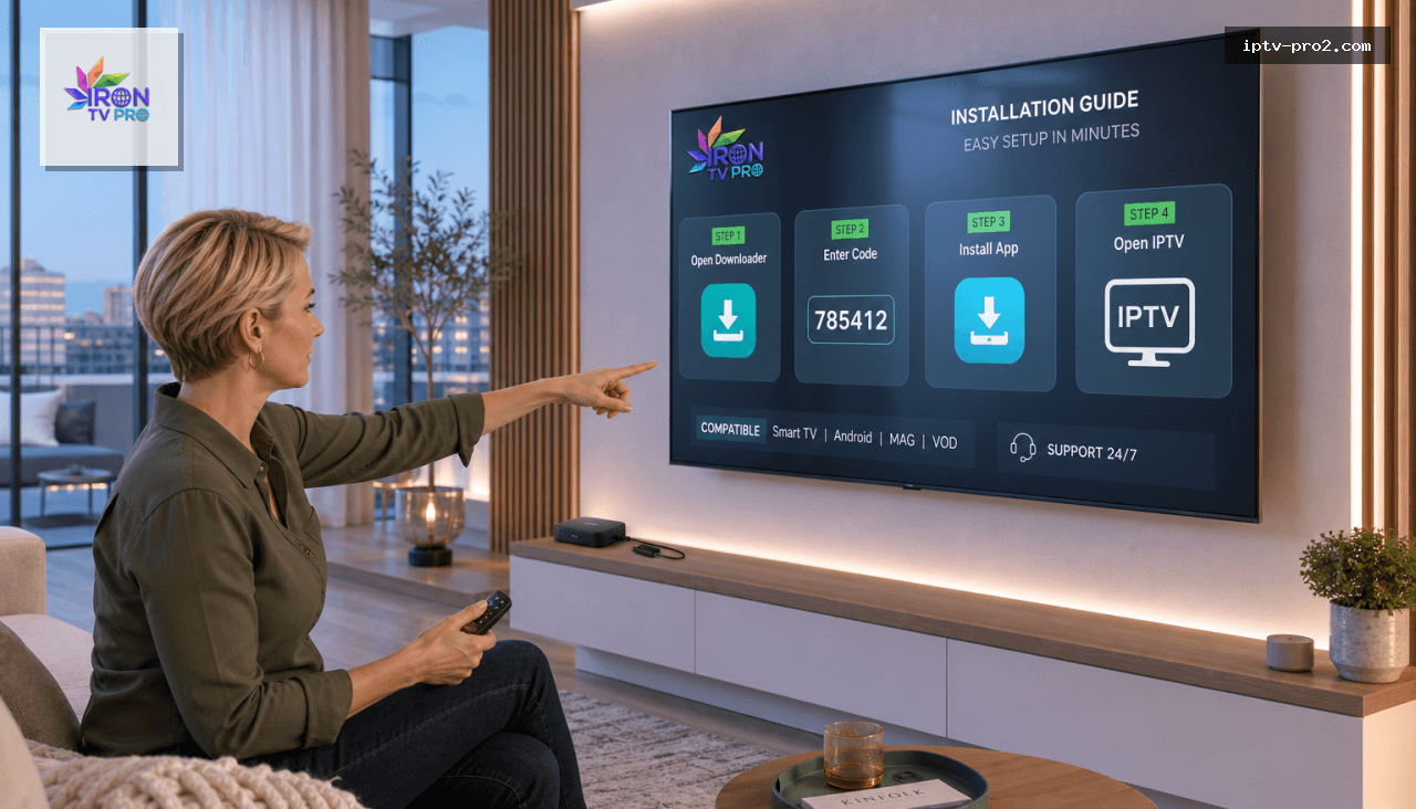 Image produit premium - Iron tv iptv france 2026 – Compatible Smart TV, Android, MAG et VOD, installation guidée incluse