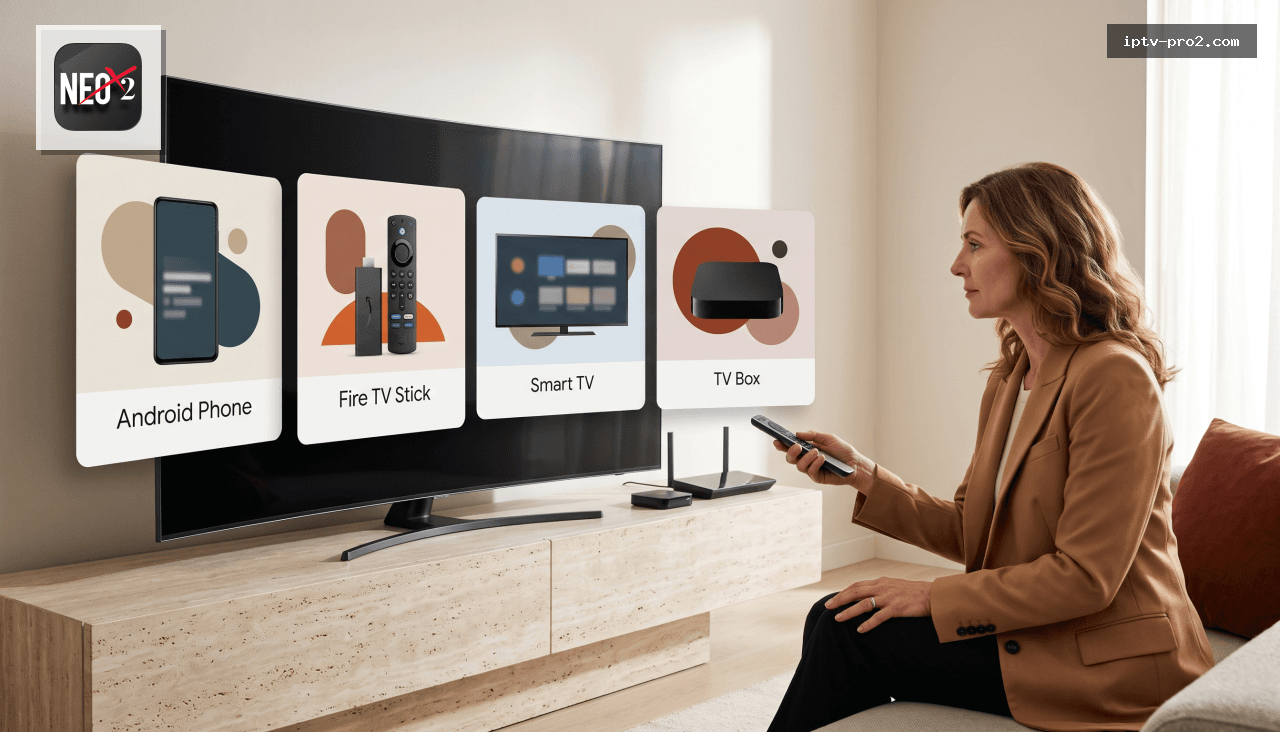 Compatibilité de avec Android Fire TV Stick et Smart TV 2026 Streaming 4K/HD sans lag 12 mois de stabilité pour TV et VOD
